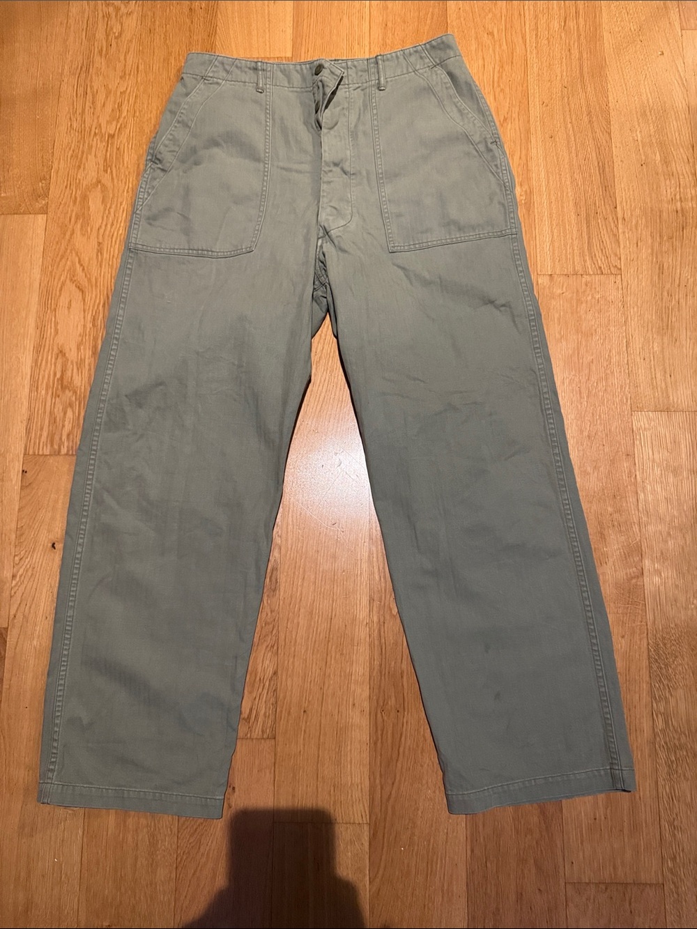 orSlow Herringbone Summer Fatigue Pants - Green